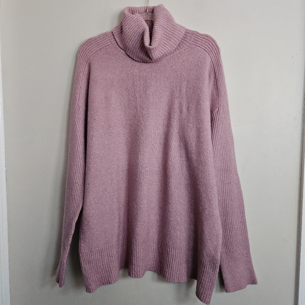 Calvin Klein Pink Turtleneck Knit Loose fit Sweater Size Medium